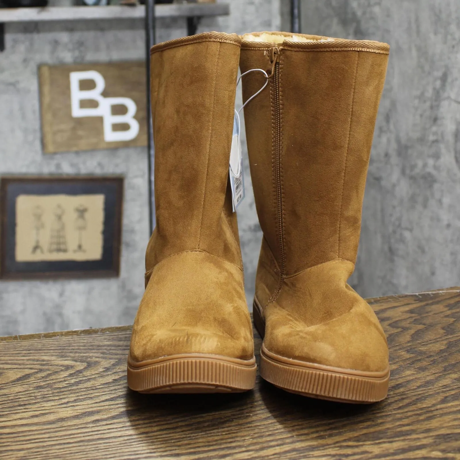 Cat & Jack Girls Kids Natalia Shearling Style Boots 88435465 Cognac Brown 5