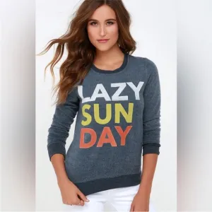 Chaser NWOT Women's Graphic Sweater Lazy Sunday