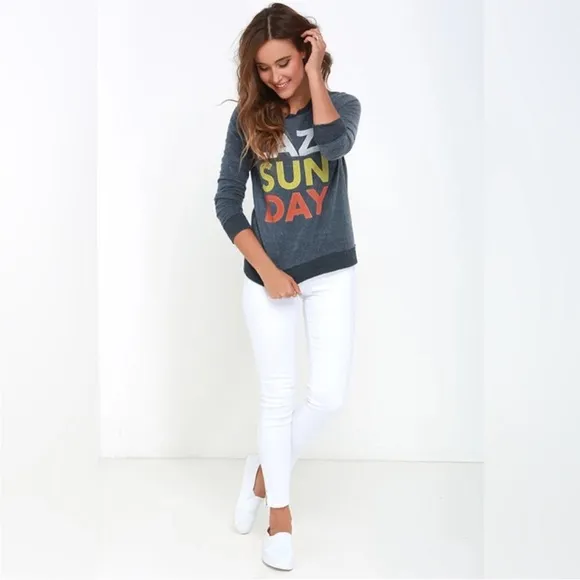 Chaser NWOT Women's Graphic Sweater Lazy Sunday