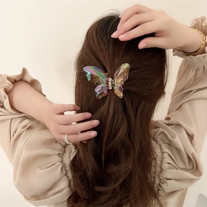 Chic Colorful Butterfly Chignon Claw Clip Hair Clip