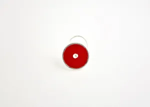 Chic, round red enamel nose pin