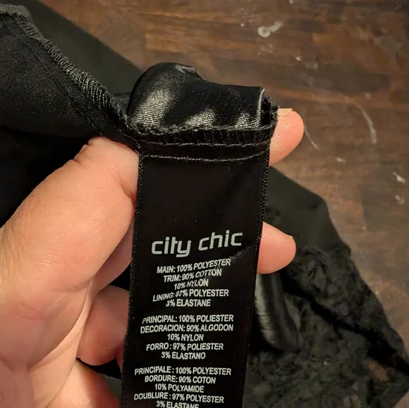 City Chic Black Lace Detail Cocktail/ Wedding Guest Dress. Women's 18 NWT