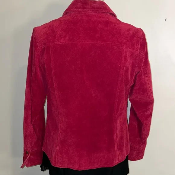 Coldwater Creek Red Suede Jacket.  Fully lined.  Size Large.