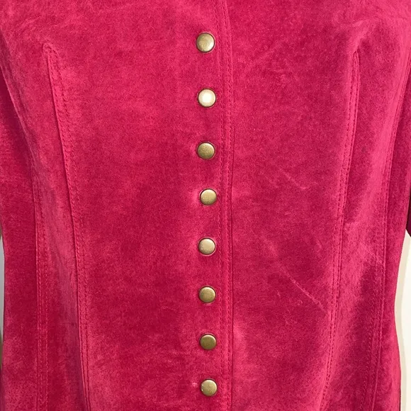 Coldwater Creek Red Suede Jacket.  Fully lined.  Size Large.