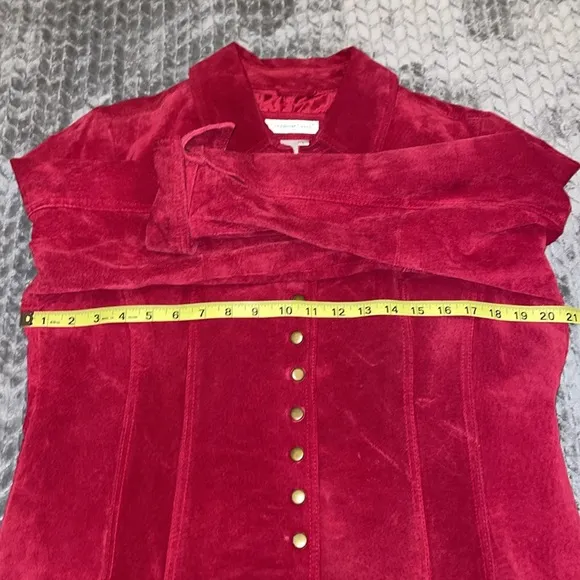 Coldwater Creek Red Suede Jacket.  Fully lined.  Size Large.