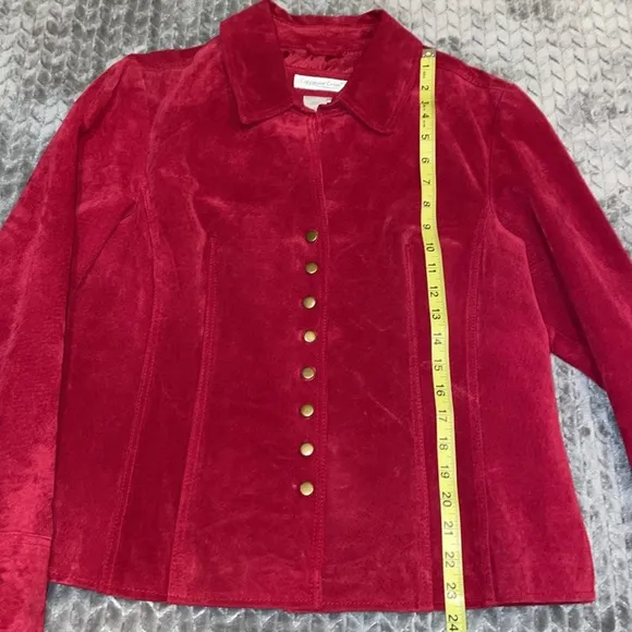 Coldwater Creek Red Suede Jacket.  Fully lined.  Size Large.