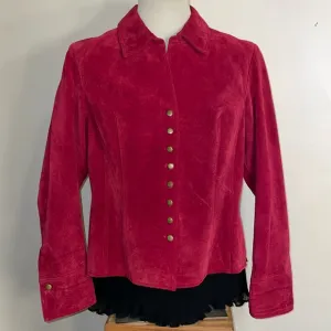 Coldwater Creek Red Suede Jacket.  Fully lined.  Size Large.