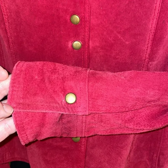 Coldwater Creek Red Suede Jacket.  Fully lined.  Size Large.