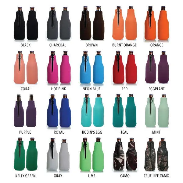 Collapsible Foam Zippered Bottle Cooler #11Z - Let's Party