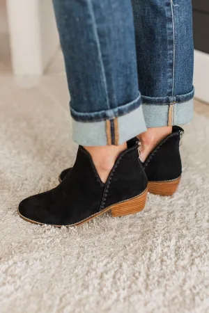 Corky's Spice It Up Booties- Black Faux Suede