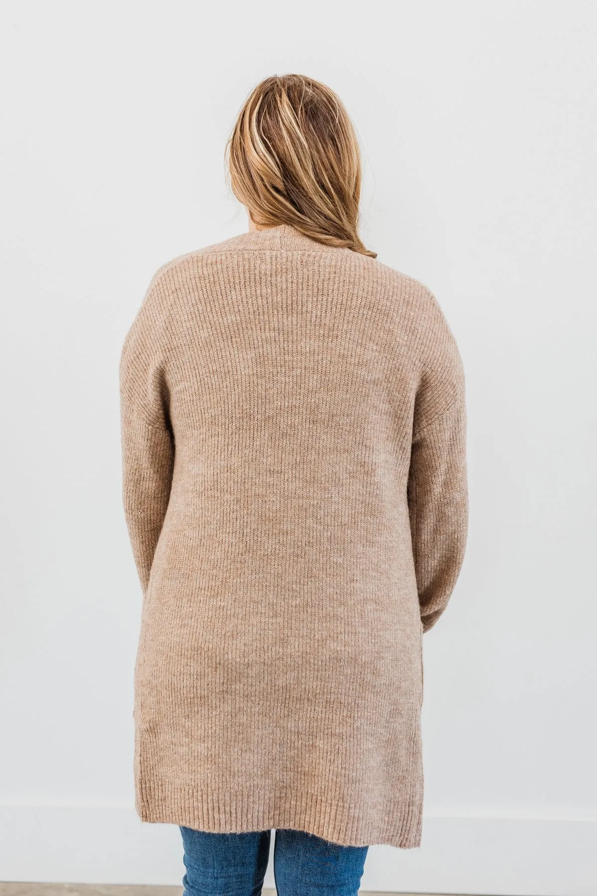 Cozy Up To You Long Knit Cardigan- Taupe
