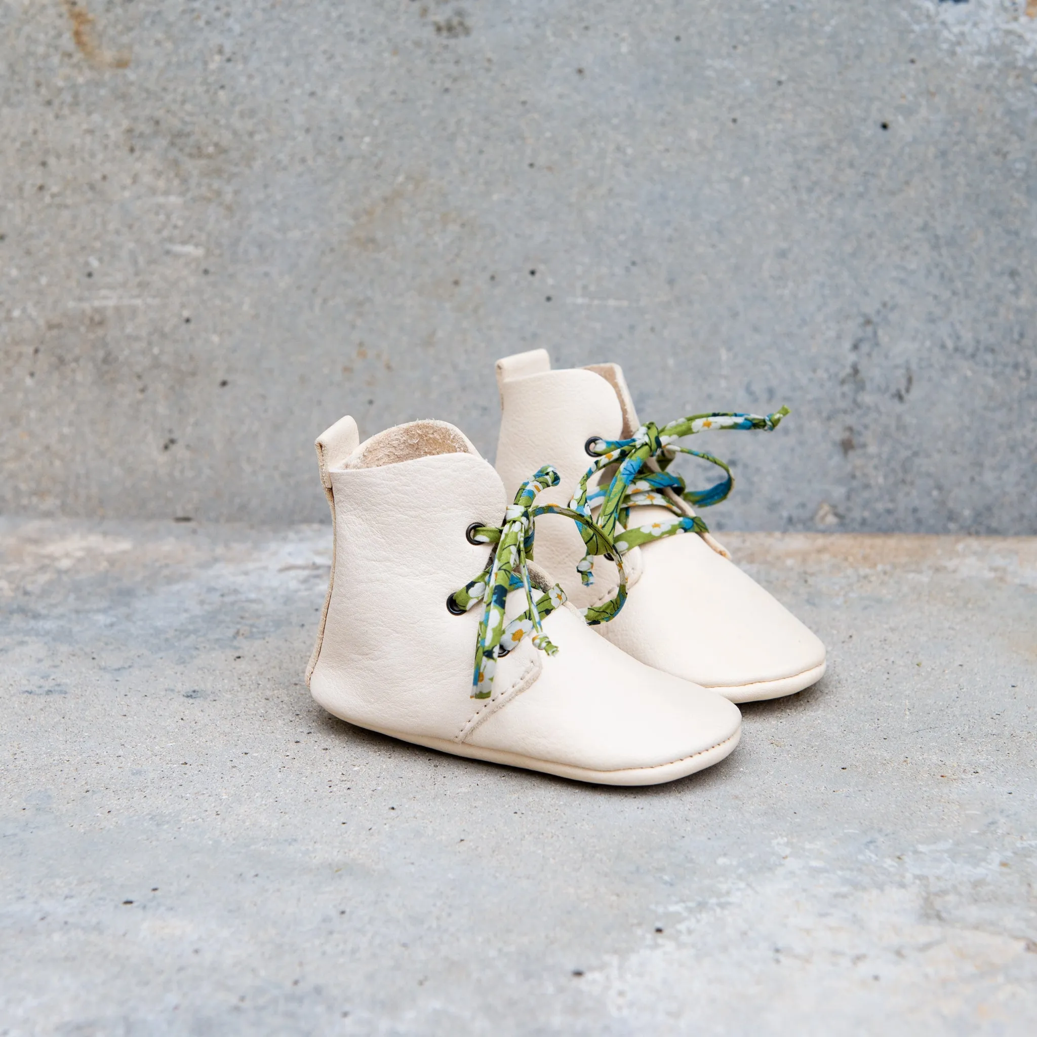 CREAM HIGH TOPS WITH LIBERTY PRINT LACES