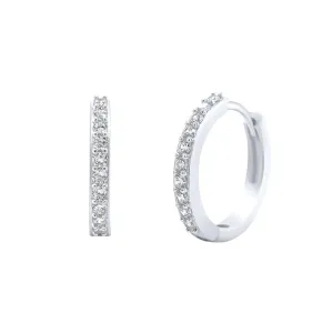Cubic Zirconia Sterling Silver Hoop Earrings 18mm