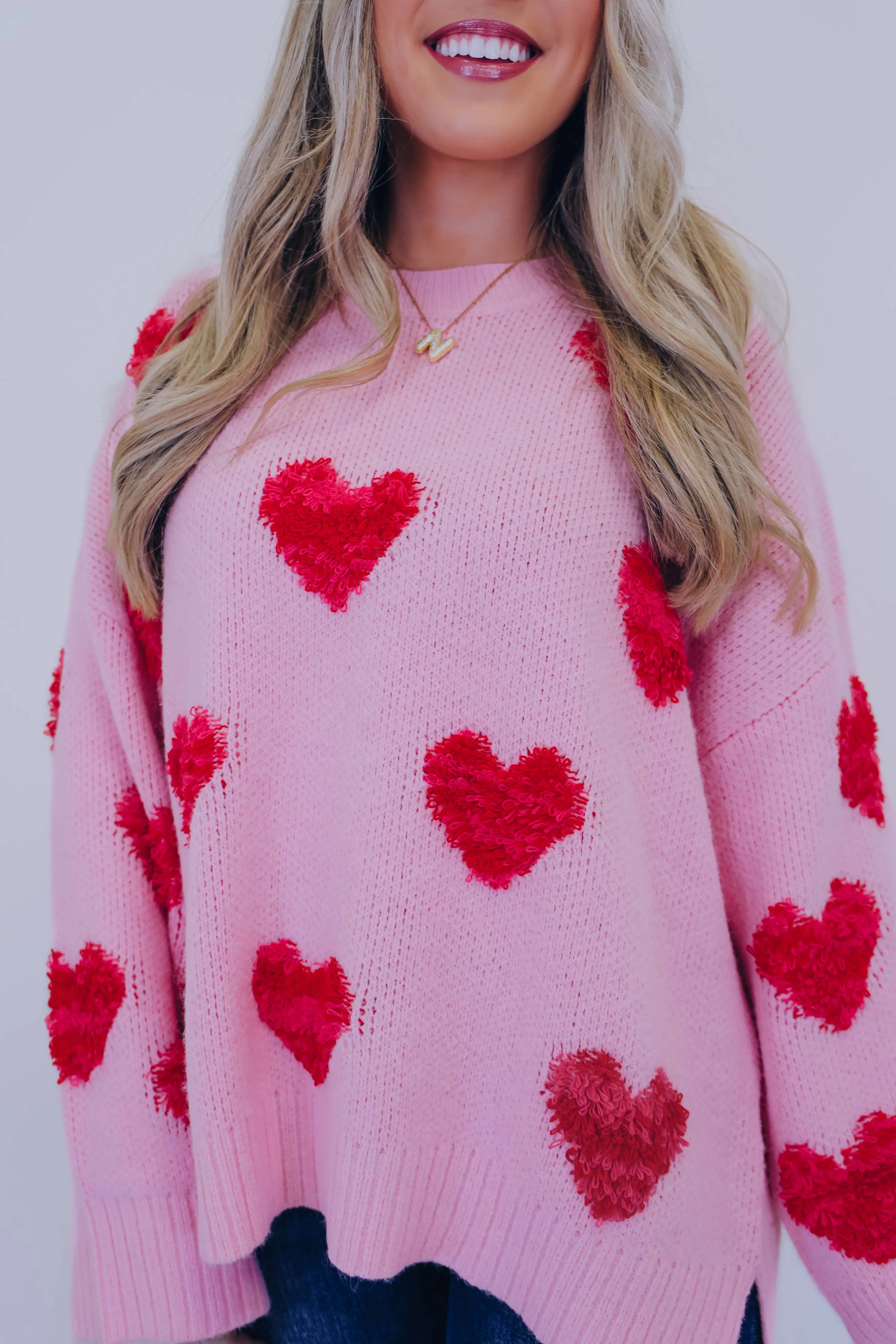 Cupid Cozy Heart Oversized Sweater - 2 Colors