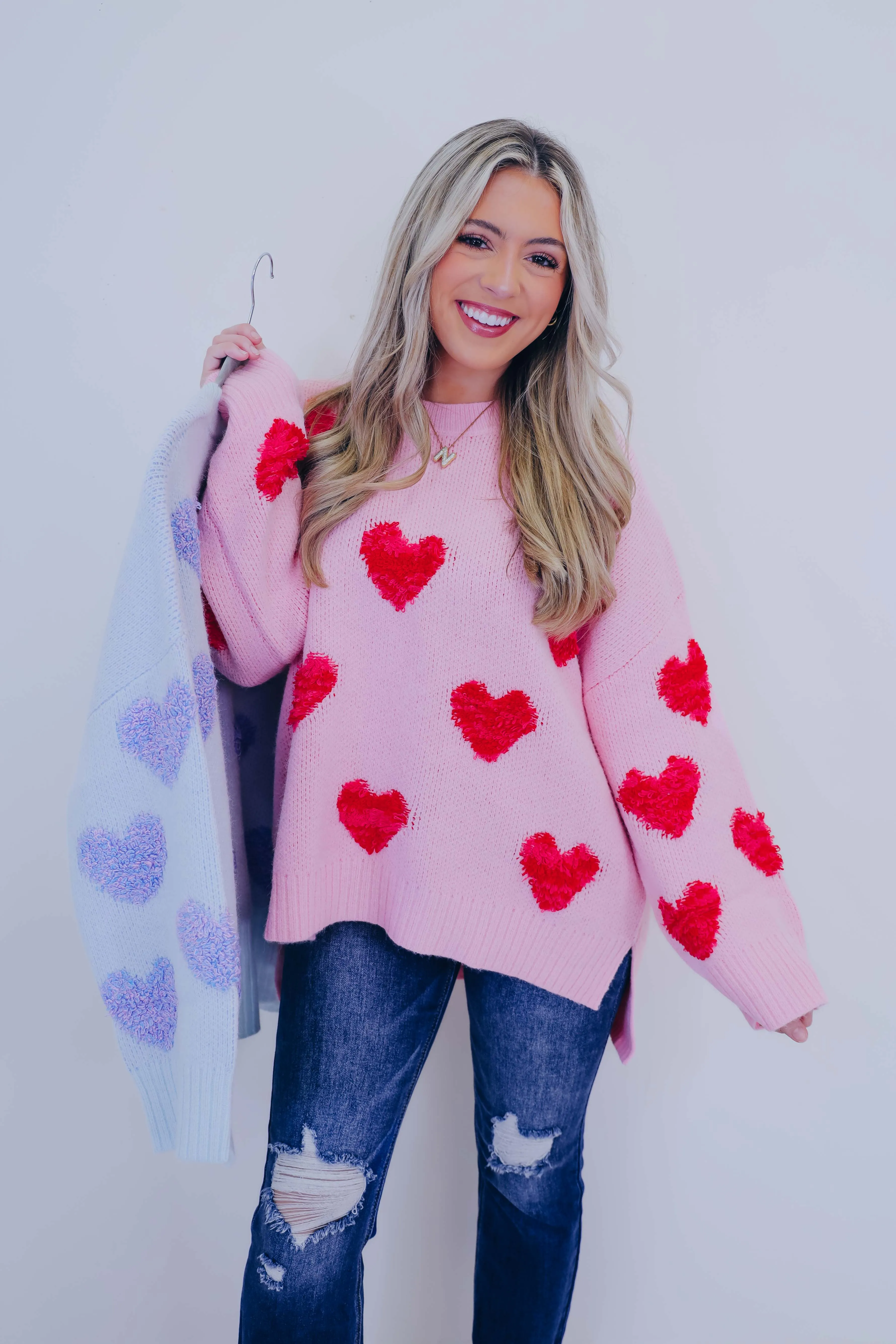Cupid Cozy Heart Oversized Sweater - 2 Colors