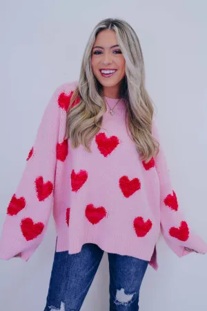 Cupid Cozy Heart Oversized Sweater - 2 Colors