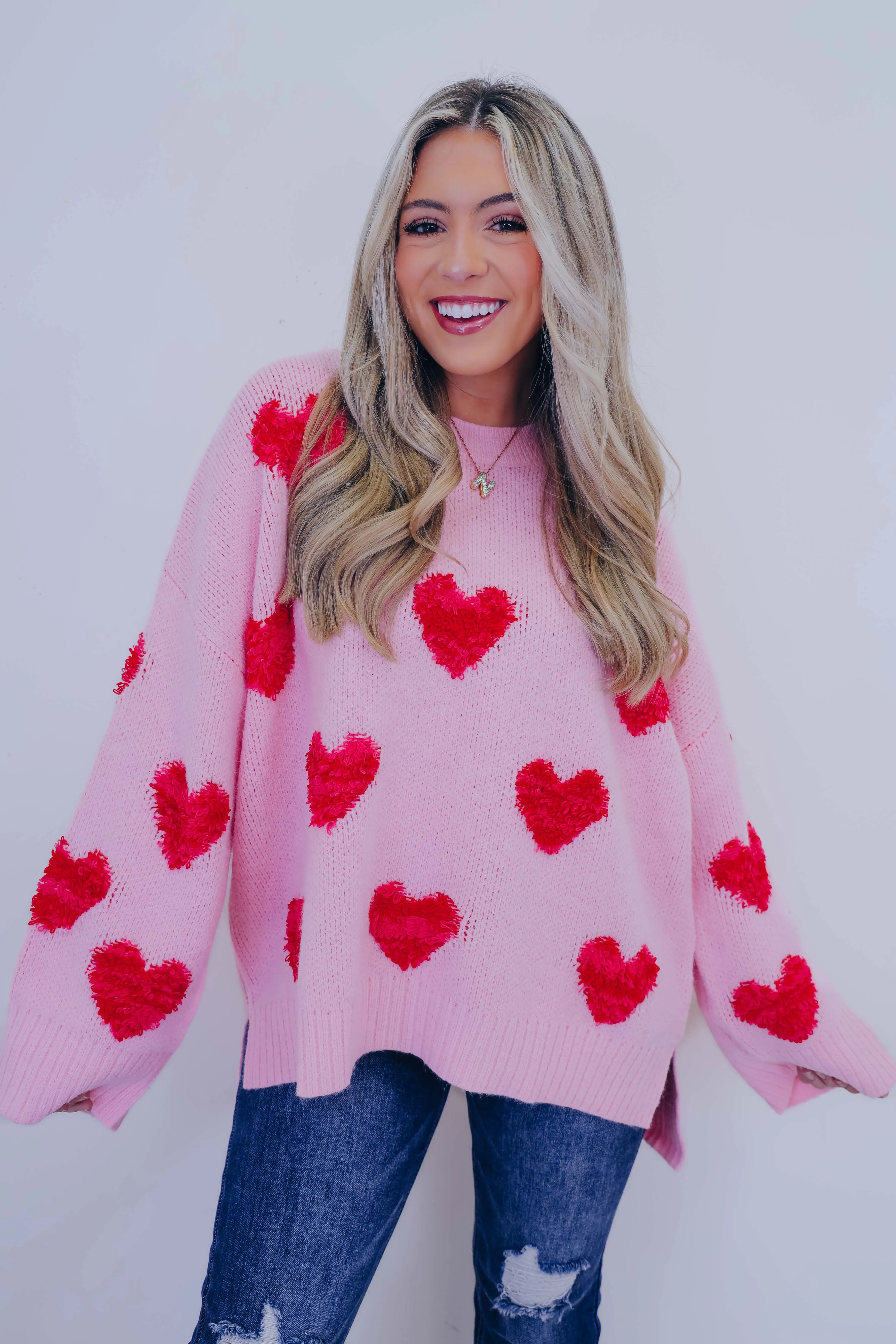 Cupid Cozy Heart Oversized Sweater - 2 Colors