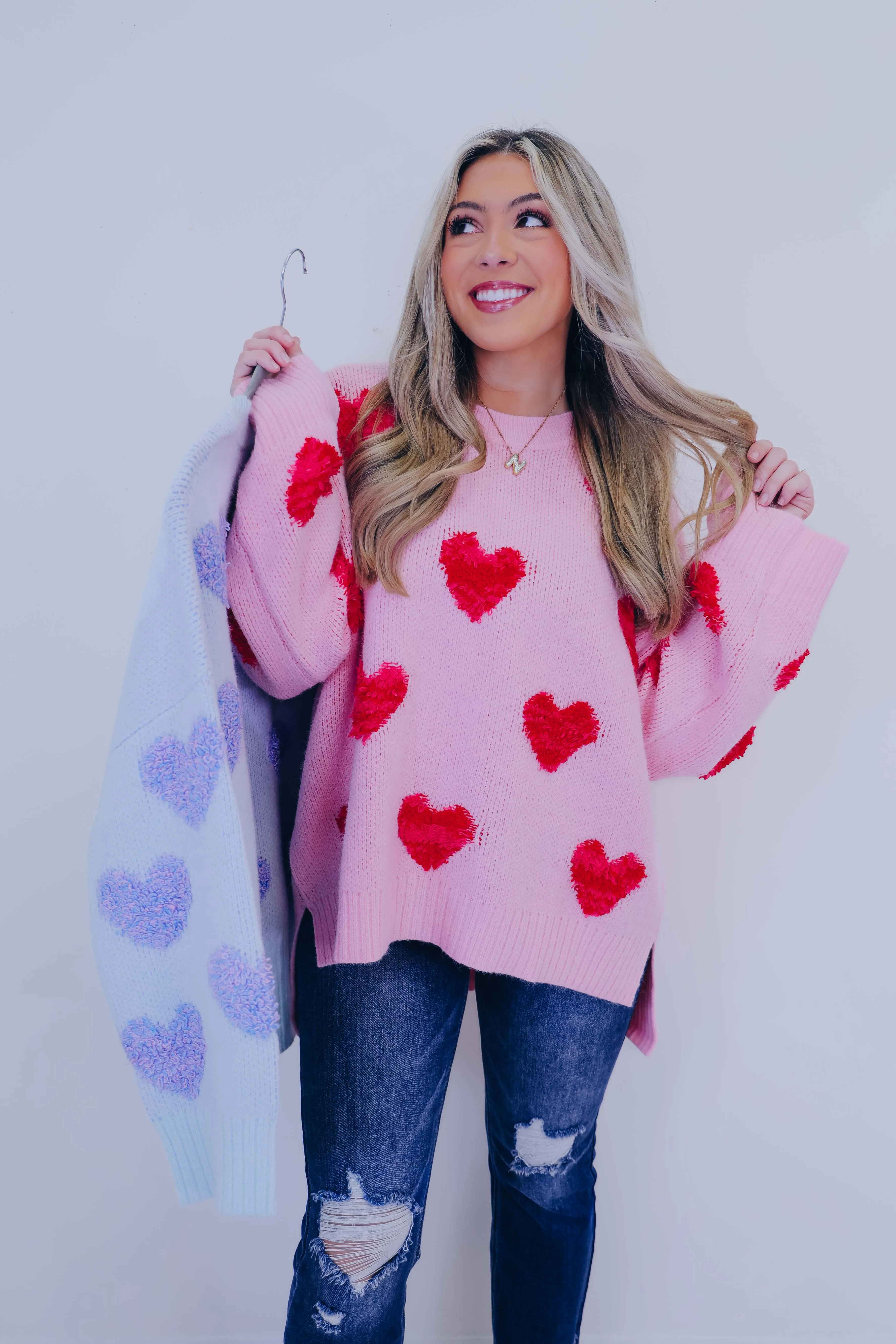 Cupid Cozy Heart Oversized Sweater - 2 Colors