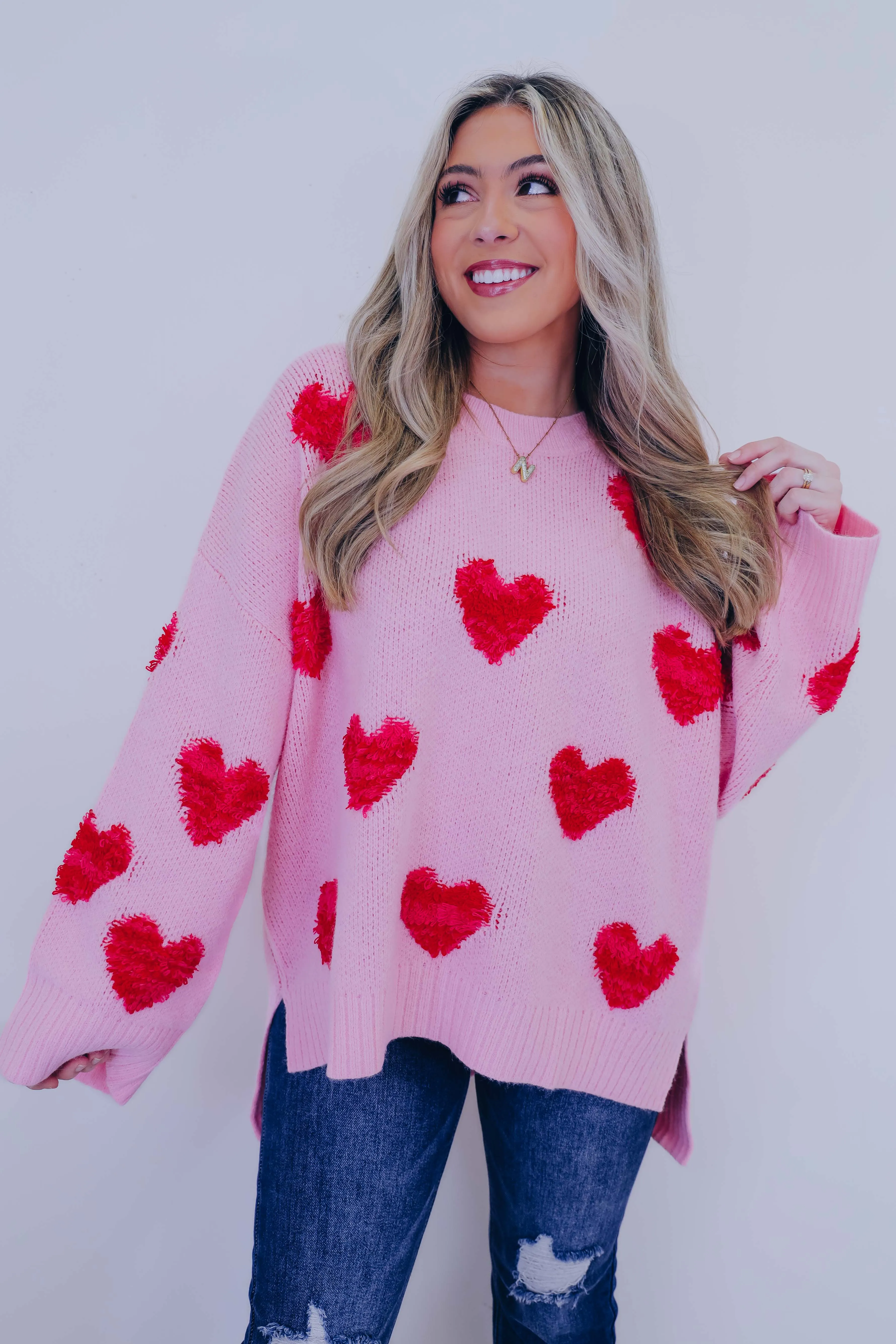 Cupid Cozy Heart Oversized Sweater - 2 Colors