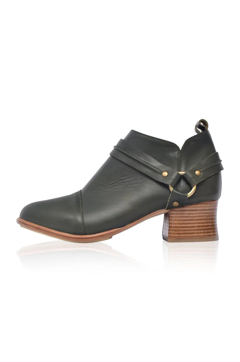 Dasha Low Ankle Booties in Black