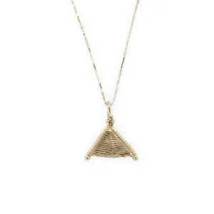 Dea - 14k Gold Tiny Wishbone Necklace (with Chain)