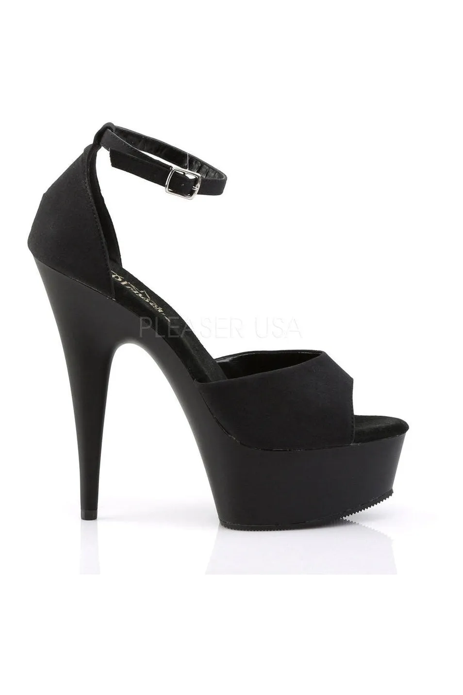 DELIGHT-618PS Platform Sandal  | Black Fabric