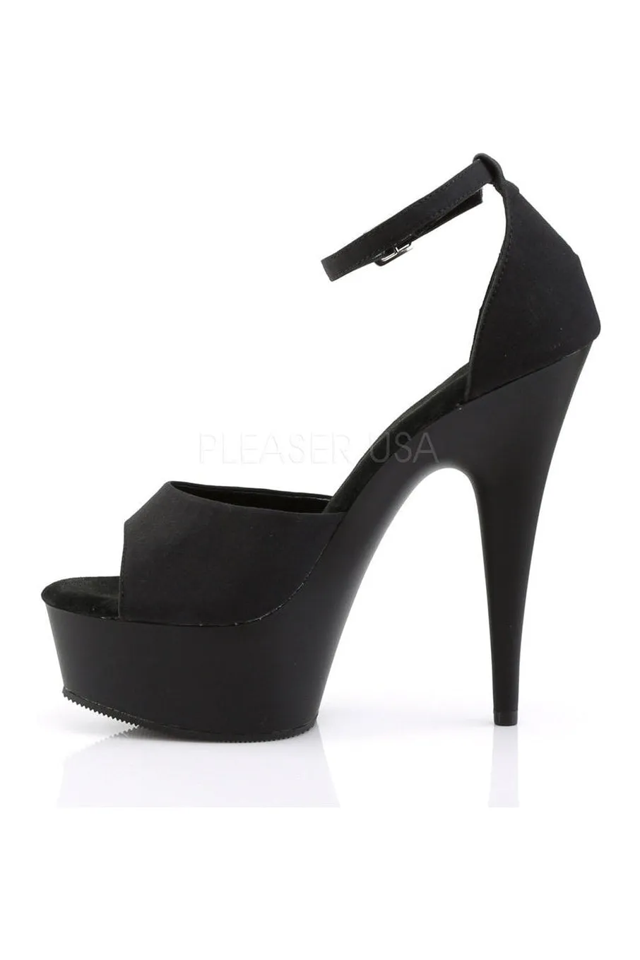 DELIGHT-618PS Platform Sandal  | Black Fabric