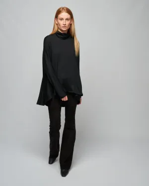 elyse flair high-neck top - black