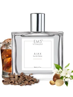 EM5™ Ajax Perfume for Men | Eau De Parfum Spray | Woody Patchouli Rum Fragrance Accords | Luxury Gift for Him | 50 ml