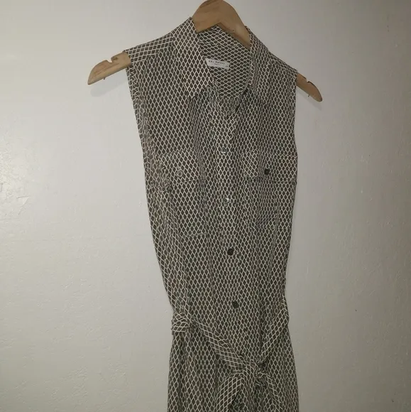 EQUIPMENT Jody Olive Green Silk Geo Shirt Dress