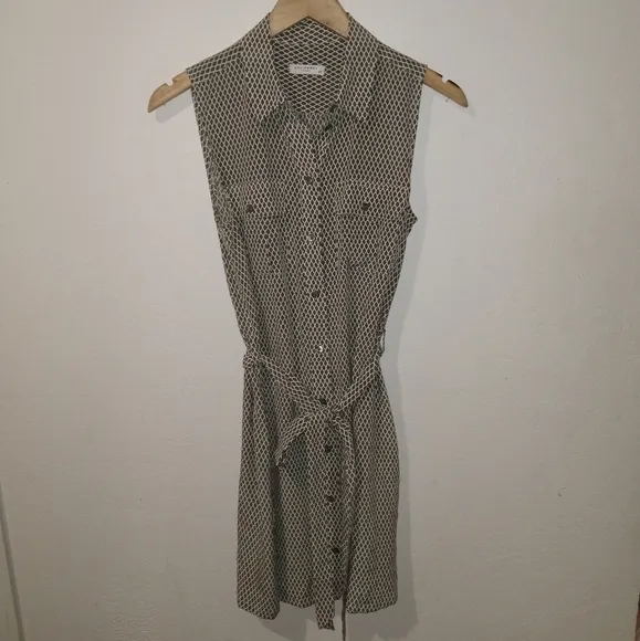 EQUIPMENT Jody Olive Green Silk Geo Shirt Dress