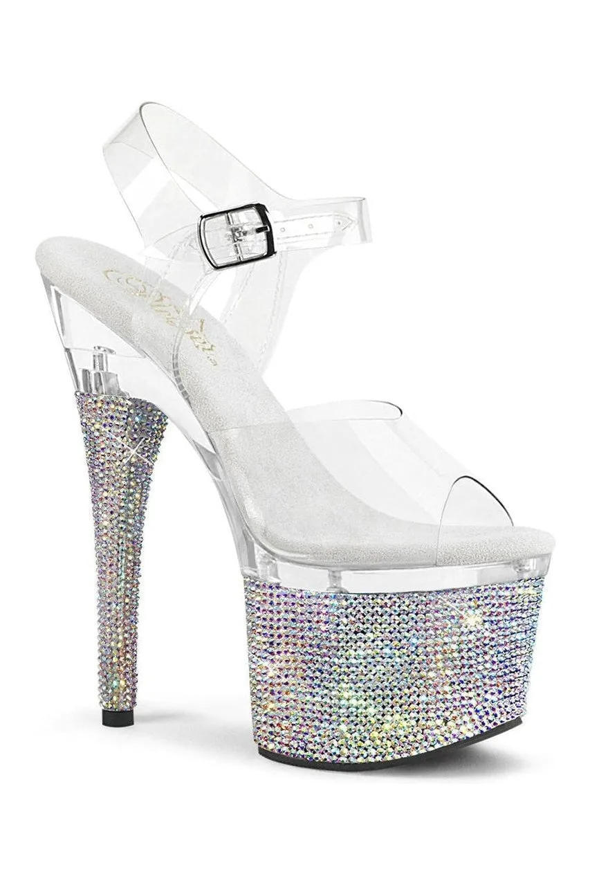 ESTEEM-708DM Exotic Sandal | Clear Vinyl