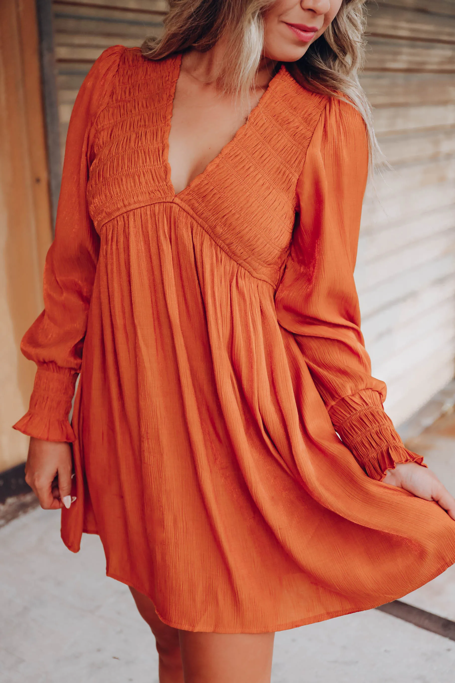 Feeling Free Smocked Baby Doll Dress