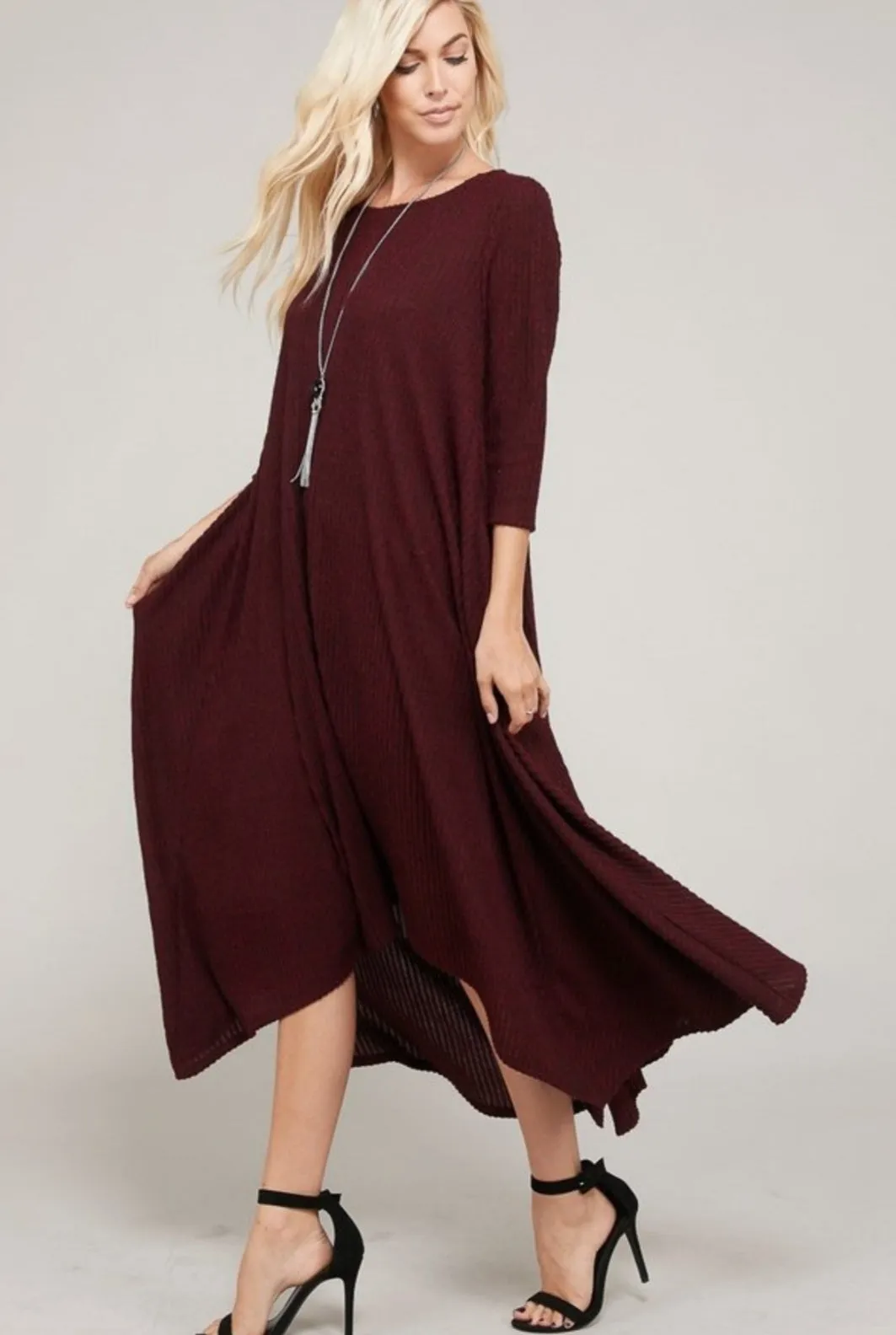 *FINAL SALE* Cashmere Ribbed Maxi Dress