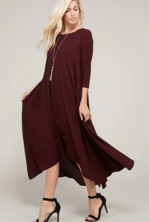 *FINAL SALE* Cashmere Ribbed Maxi Dress
