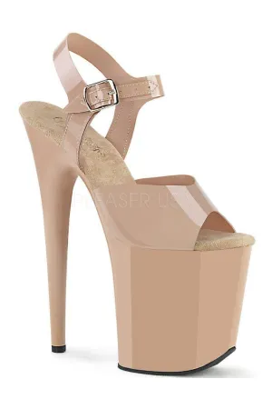 FLAMINGO-808N Platform Sandal | Nude Faux Leather