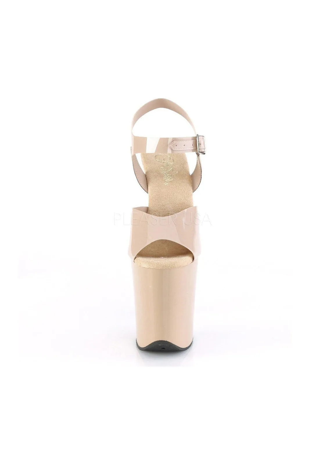 FLAMINGO-808N Platform Sandal | Nude Faux Leather