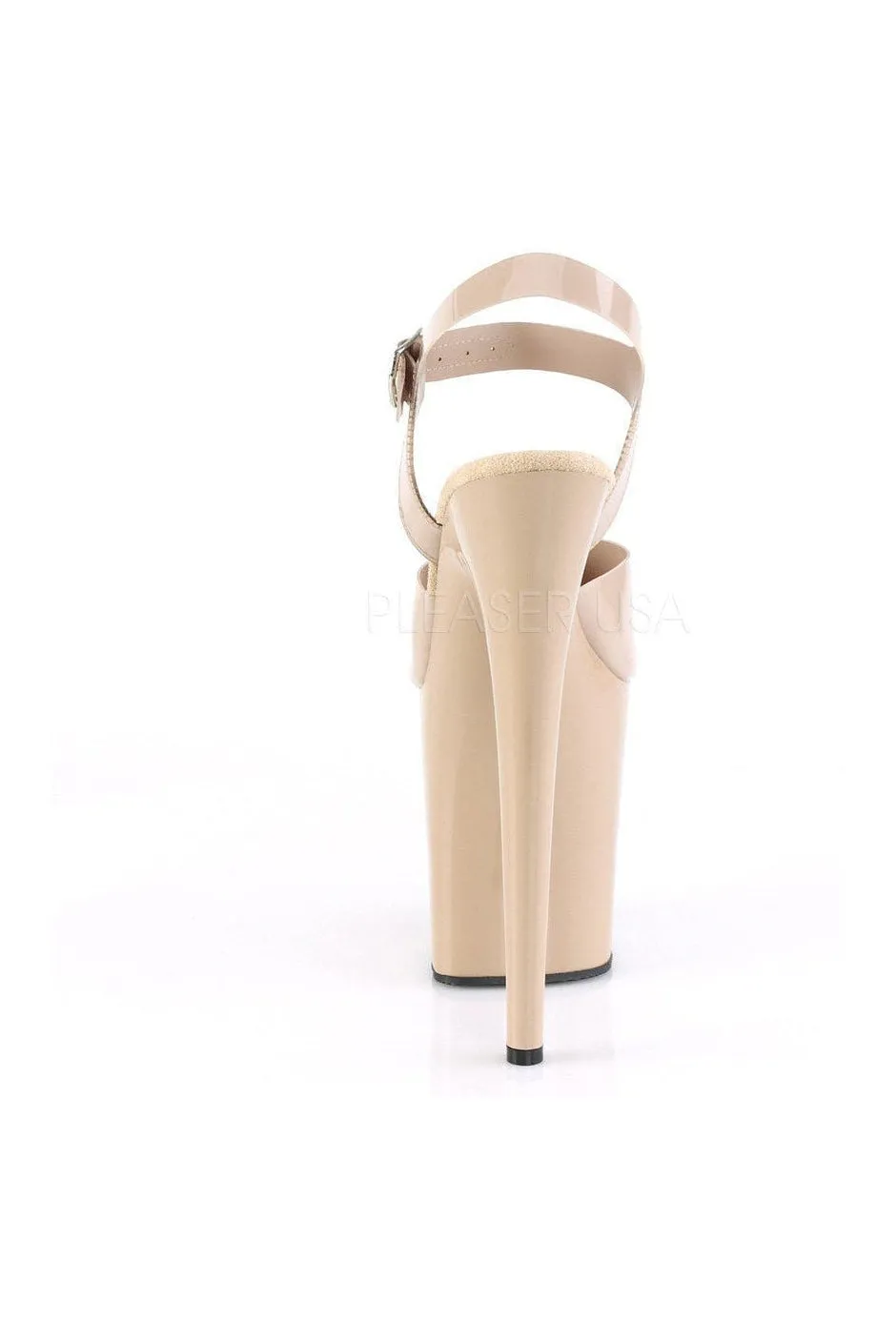 FLAMINGO-808N Platform Sandal | Nude Faux Leather