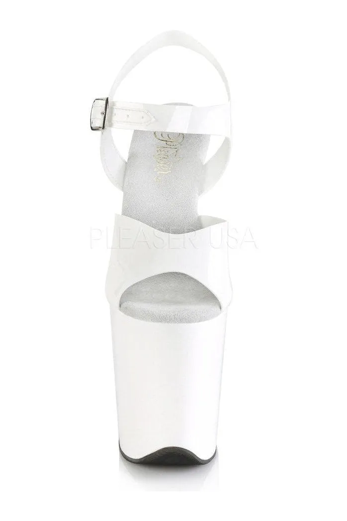 FLAMINGO-808N Platform Sandal | White Faux Leather