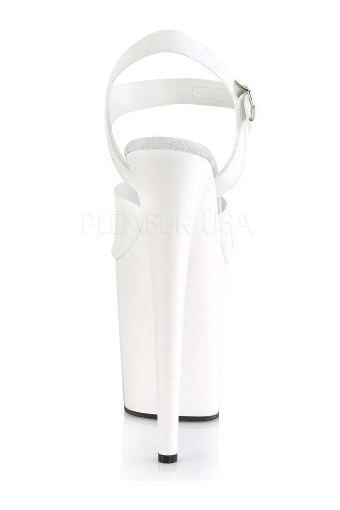 FLAMINGO-808N Platform Sandal | White Faux Leather