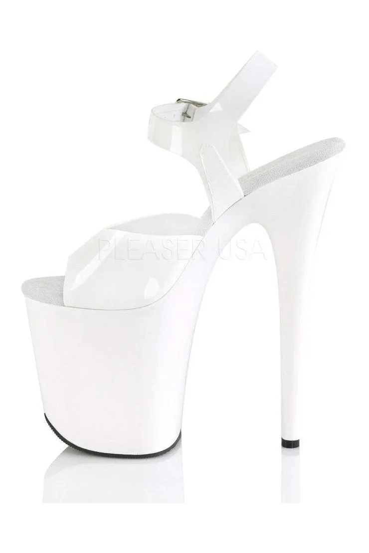 FLAMINGO-808N Platform Sandal | White Faux Leather