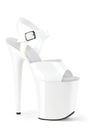 FLAMINGO-808N Platform Sandal | White Faux Leather