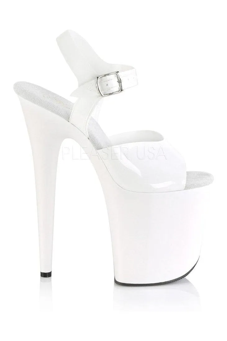FLAMINGO-808N Platform Sandal | White Faux Leather