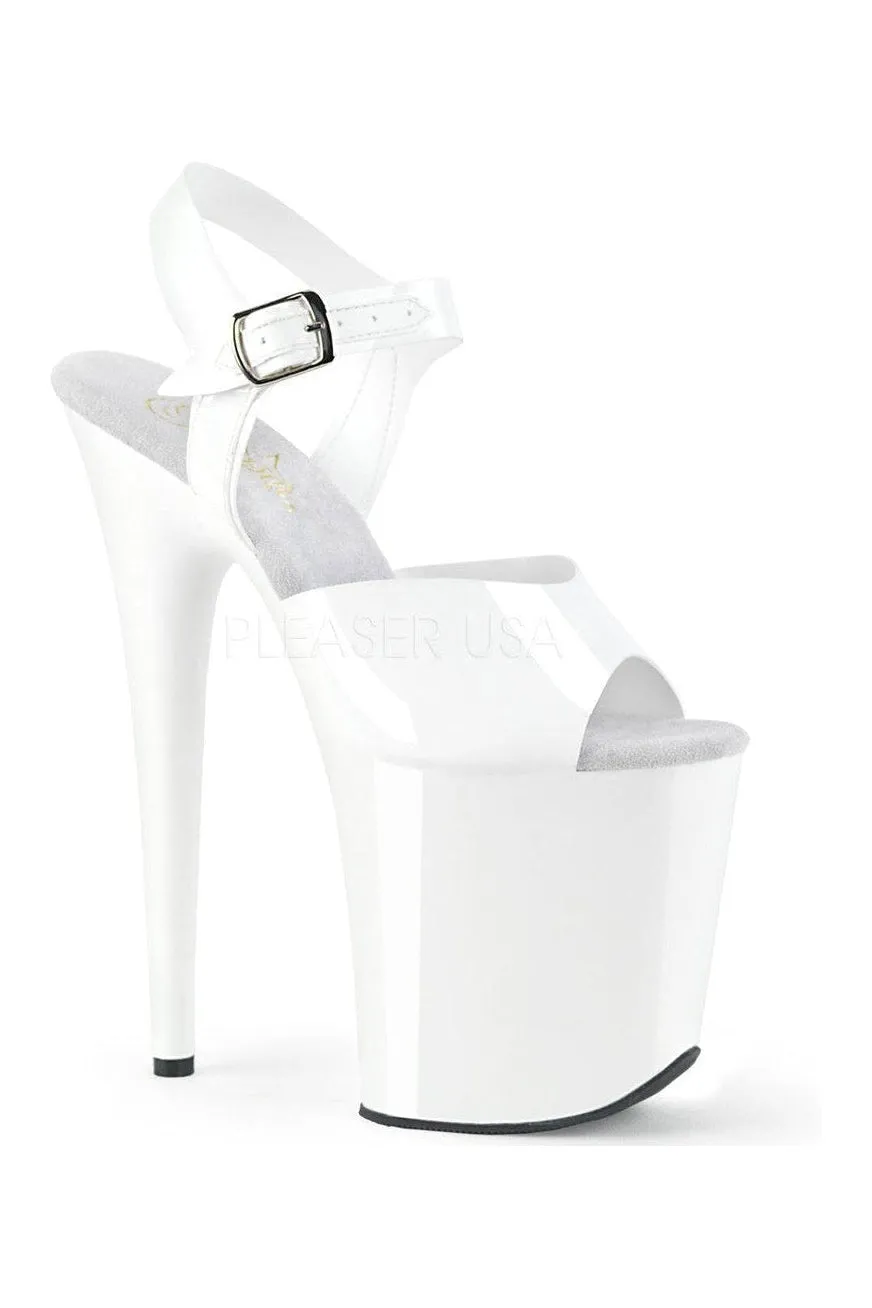 FLAMINGO-808N Platform Sandal | White Faux Leather