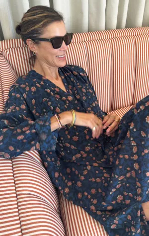 Floral Dabu Pocket caftan