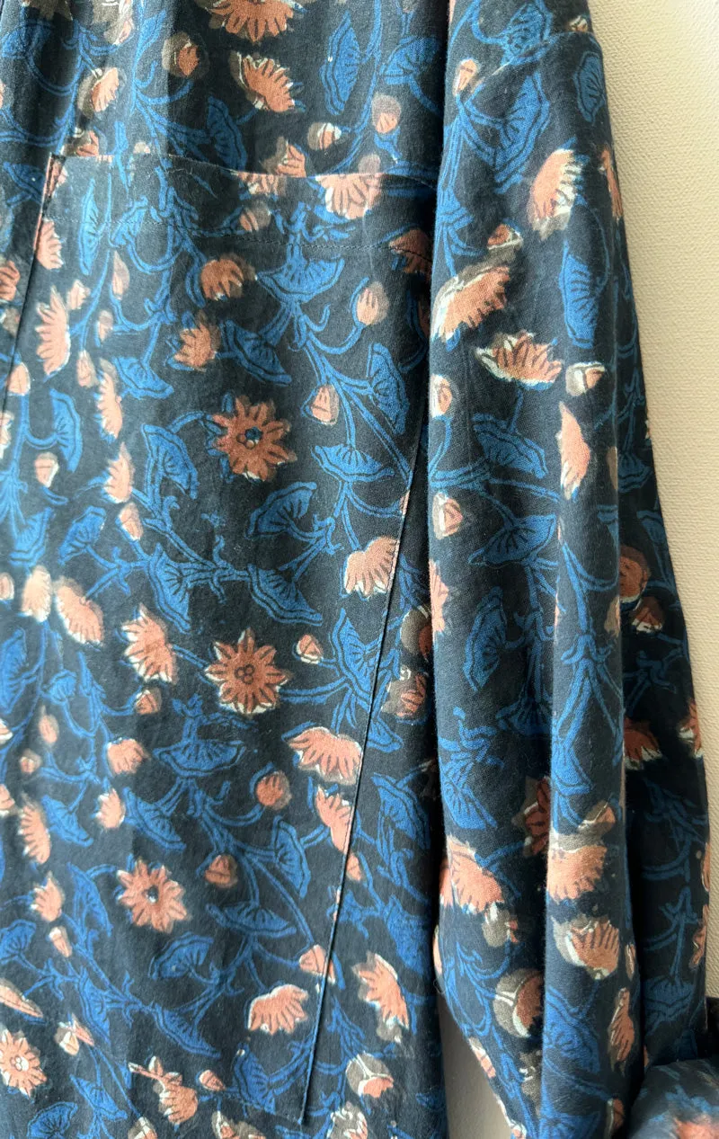 Floral Dabu Pocket caftan