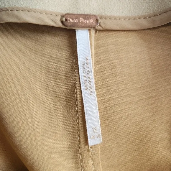Free People Faux Suede Mini SkCinched Seam  Slit Detail  Avas Size 12 NWT