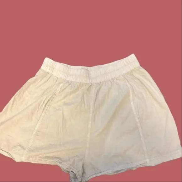 FREE PEOPLE NWT Get Free Poplin Pull On Shorts / Nilla Cream