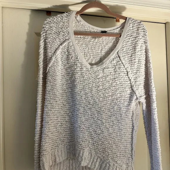 Free People Songbird Ivory Boucle knit Pullover Sweater XS