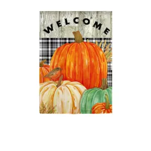 Fresh Pumpkins Garden Suede Flag